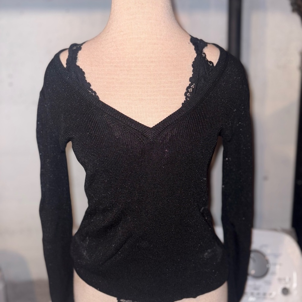 Betsey Johnson Black Knit Sweater